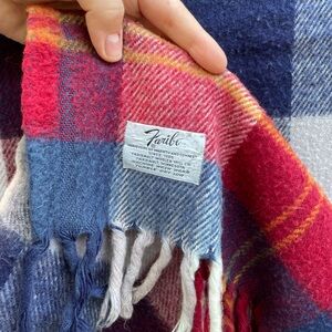 Faribo faribault wool throw blanket plaid with fringe